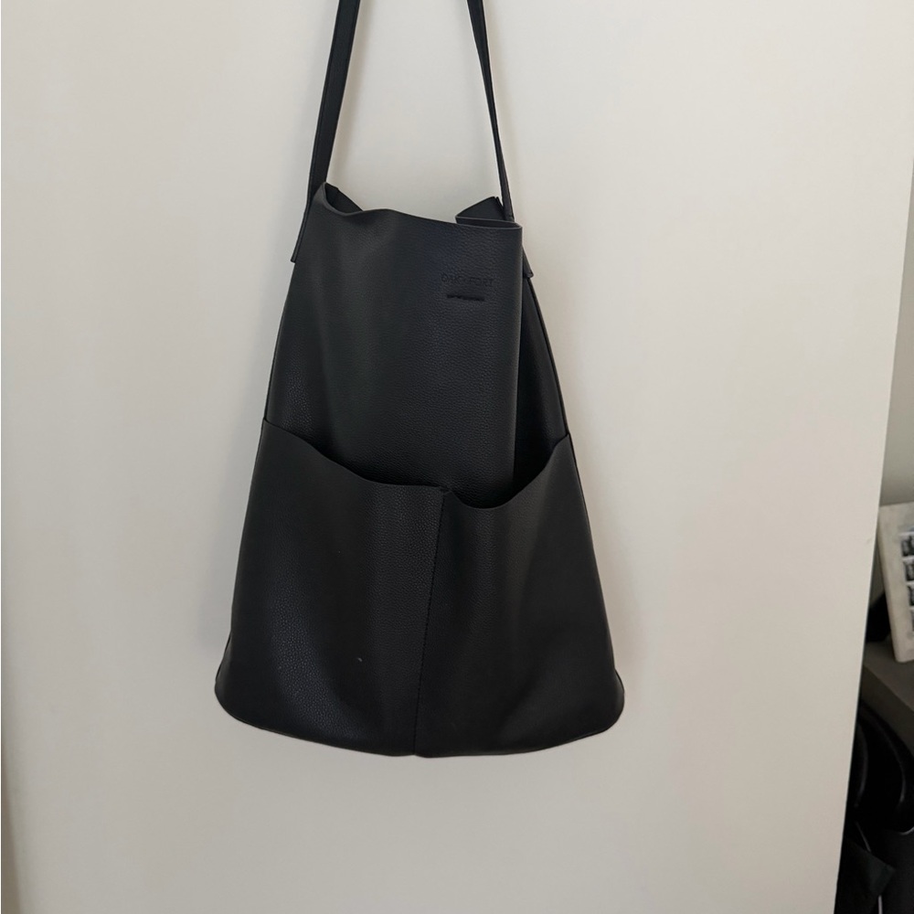 OAK + FORT Black Textured Tote